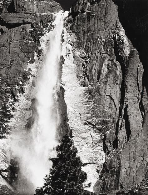 Upper Yosemite Falls Spring Photo By Ansel Adams 1940s Landscape