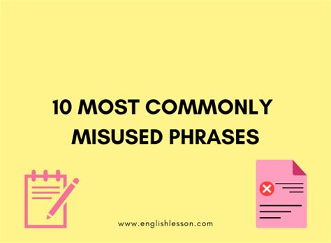 10 Most Commonly Misused Phrases English Lesson