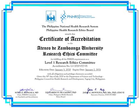 Ateneo De Zamboanga University Certificate Of Accreditation