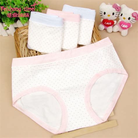 New Arrival Free Shipping Feichangzimei Girl Panties Cotton Solid