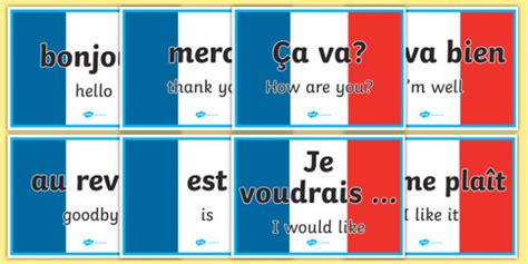 Basic French Vocabulary Word Posters French Word Posters