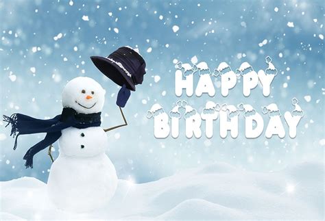 Winter Backdrop Snow Scene Theme Wonderful Happy Birthday Background