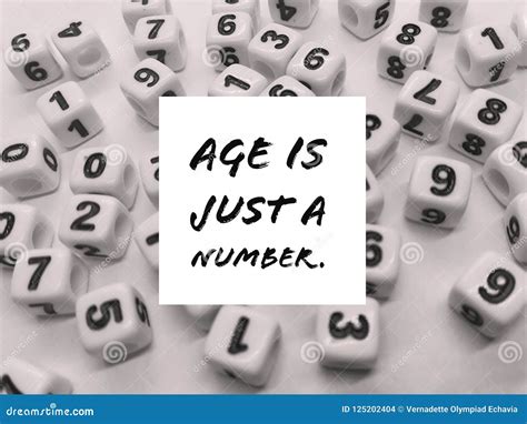 Age is Just a Number Inspirational Quote Stock Photo - Image of five