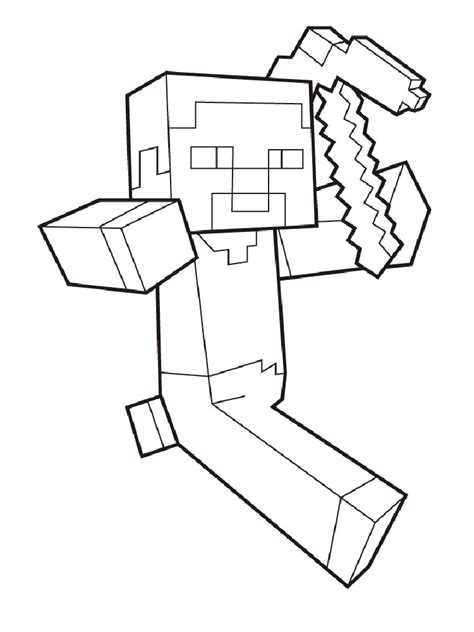 Coloriage Steve De Minecraft Avec Une Armure De Diamant Coloriages