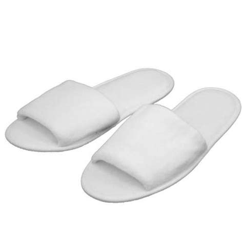 White Terry Slippers Open Toe Cotton Slippers Washable Slippers