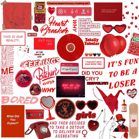 Red Aesthetic Sticker Collage Ed0