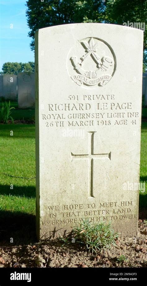 Le Page Who Was Years Old Was In The Royal Guernsey Light Infantry He Is Buried In