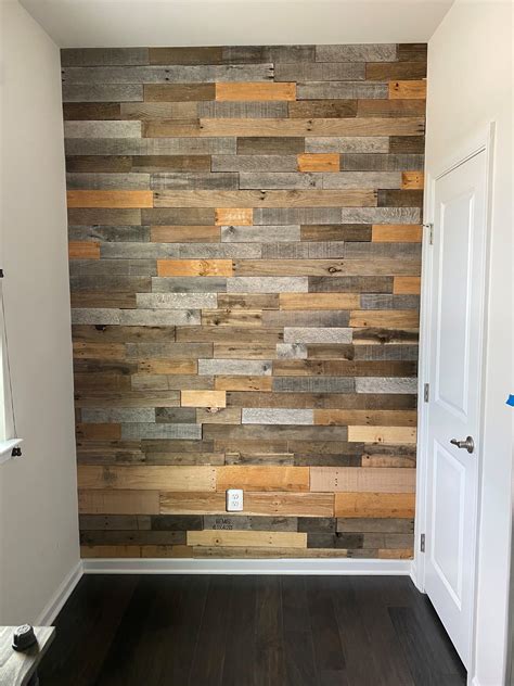 Weekend Quarantine Project Reclaimed Pallet Wood Accent Wall