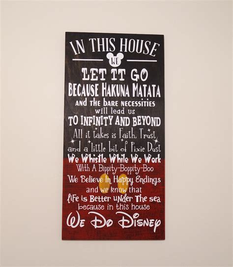 In This House We Do Disney Wooden Sign Disney Sign Shabby