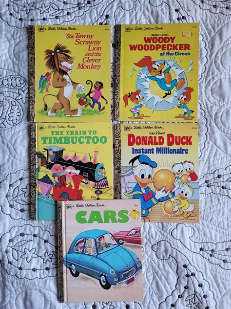 Set Of Five Vintage Little Golden Books 1970s Pack 3 Including Woody