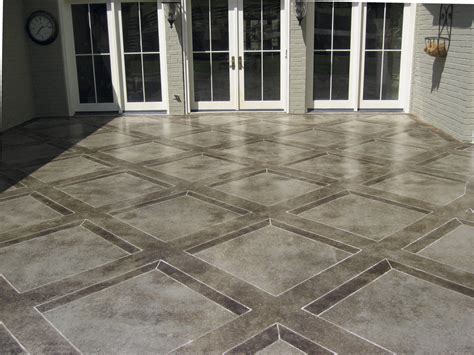 How To Add Dimension To A Stained Concrete Tile Pattern Concrete Decor