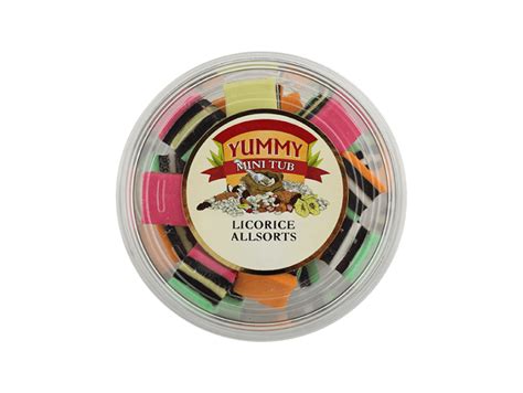 Mini Tub Licorice Allsorts 250g Yummy Snack Foods