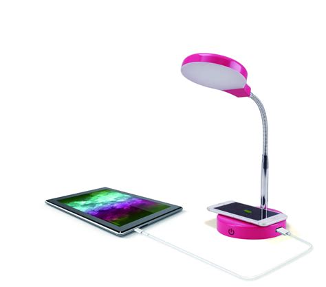 Mainstays Led Desk Lamp With Qi Wireless Charging And Usb Port Pink