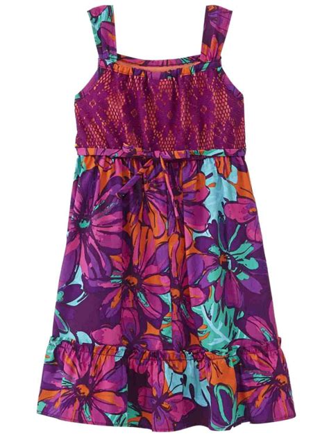 Youngland Infant Toddler Girls Purple Daisey Ruffled Floral Dress