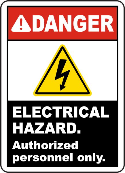 Danger Electrical Hazard Label E3391l By