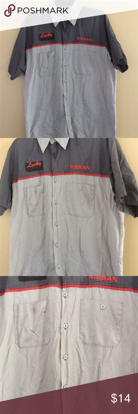 Auto Mechanic Shirt Lucky Nissan Work Uniform Mechanic Shirts Work