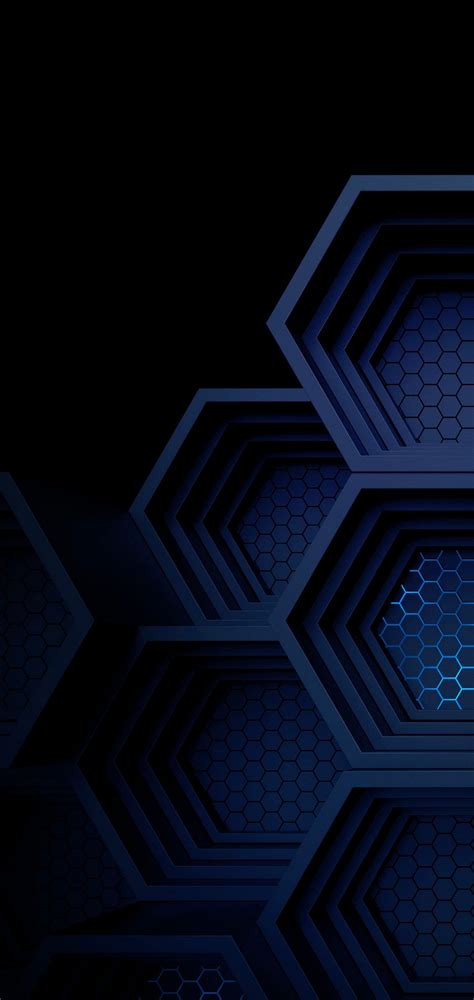 Dark Blue Boxes 3d Abstract Wallpaper 1440x3040