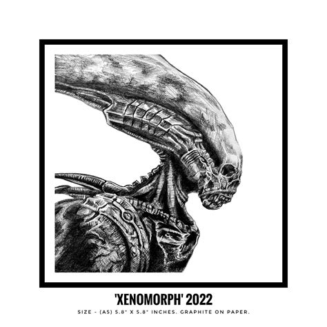 i tried to draw xenomorph from alien franchise i have used hb 2b and 4b graphite drawing