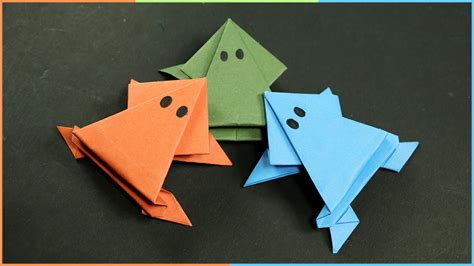 Origami Frog That Jumps Easy Fun Paper Craft For Kids Crafts Road