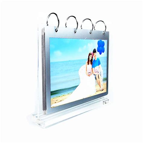 buy leoyoubei flip photo album clear acrylic sided frames display holder type t with horizontal