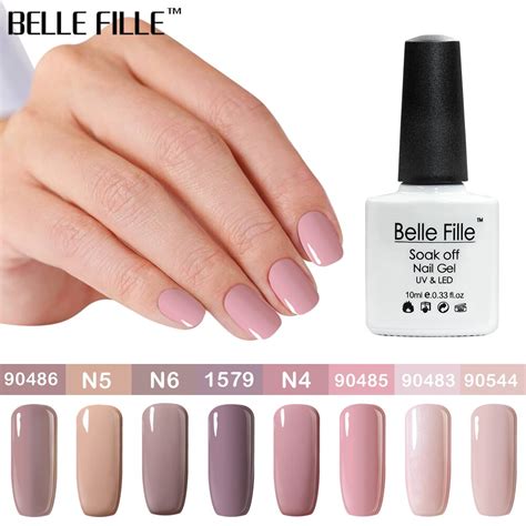 Belle Fille Gel Nail Polish Uv Ml Nude Series Colors Beige Soak Off Gel Lacquer Gel Polish