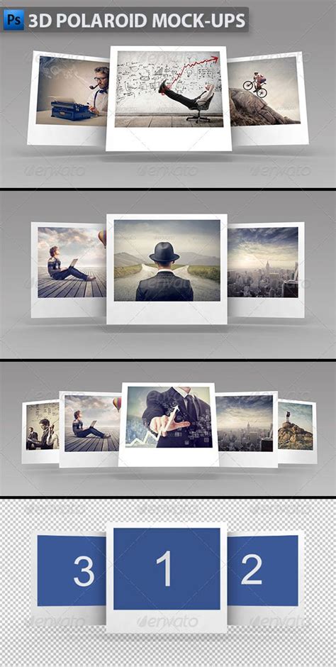 Polaroid photo frame are very popular and can be made at home. 3D Polaroid Mock-ups - PSD Template • Download https ...