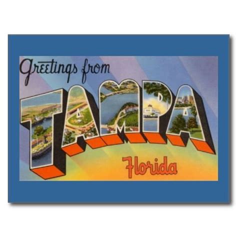 Greetings From Tampa Florida Tampa Florida Vintage Postcard Postcard