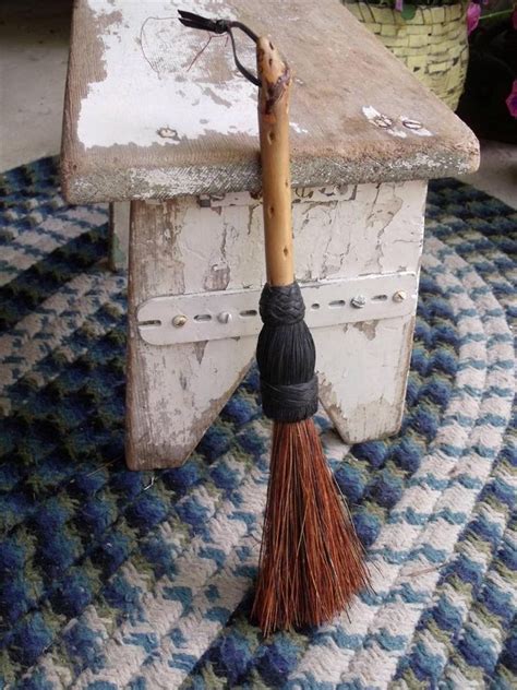 Rustic Primitive Vintage Hand Made Folk Art Wisk Broom Whisk Broom Signed Ub Whisk Broom