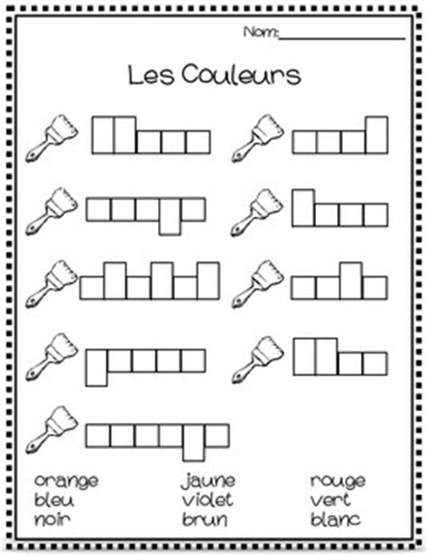 Les Couleurs Worksheet by The Joy-Filled Classroom | TpT