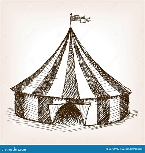 Circus Tent Amusement Park Vector Landscape CartoonDealer Com