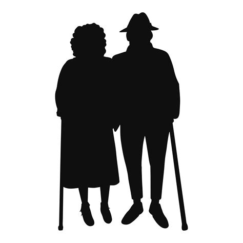 Old Couple Silhouette Vector Art Icons And Graphics For Free Download
