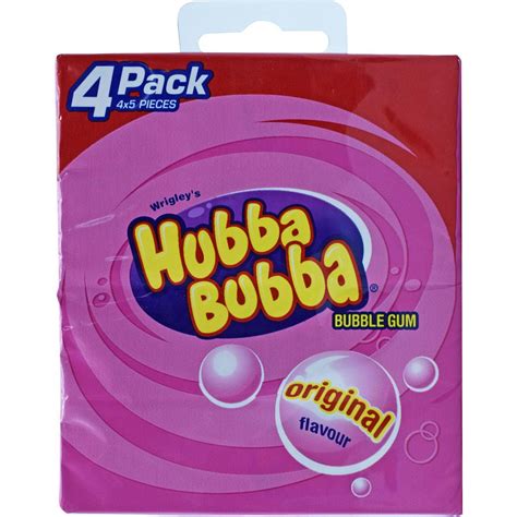 Buy Wrigleys Hubba Bubba Bubble Gum Original Flavour 4 Pack 4x5pc