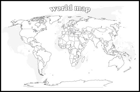 World Map Continent Country Geography Planet World Map Outline Images