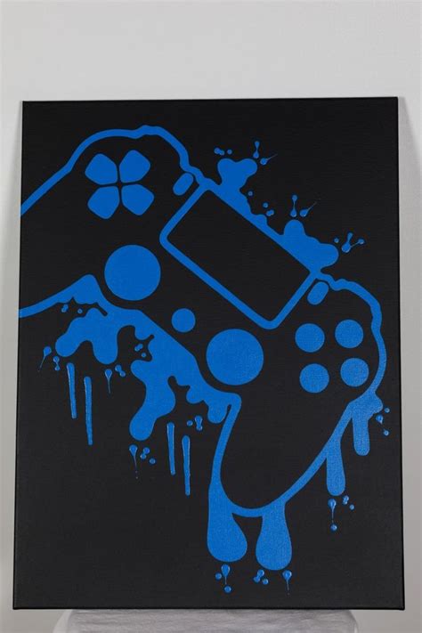 Playstation 4 Video Game Controller Painting Video Game Art Etsy In