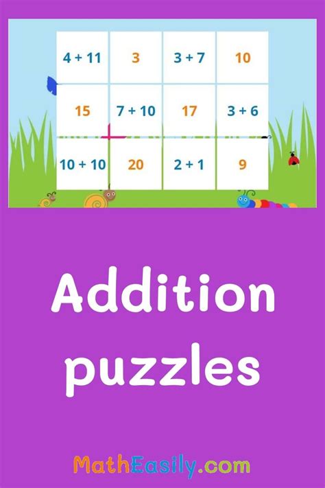 Math Addition Puzzles To 20 Online Printable
