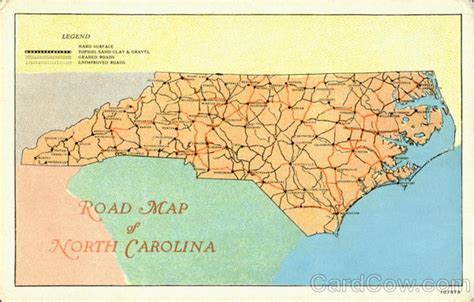 Road Map Of North Carolina Scenic Nc
