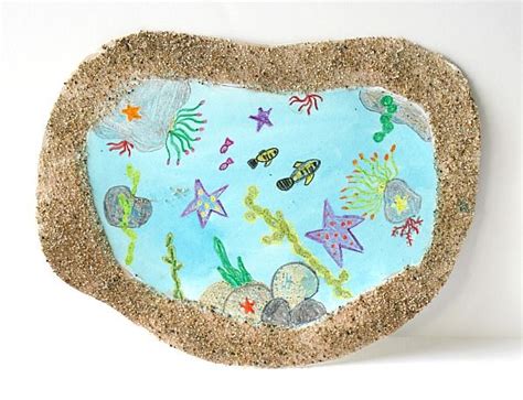 Tide Pool Art Project For Kids Using Real Sand