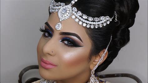 Dramatic Blue Smokey Eyes Asian Bridal Makeup Photoshoot Youtube