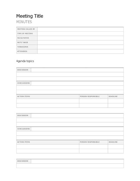 Meeting Minutes Template Templates At