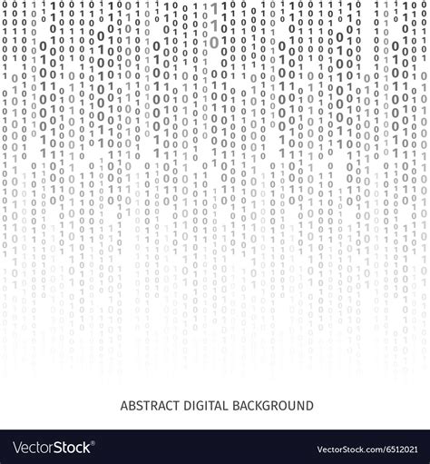 Binary Code Black And White Background With Digits