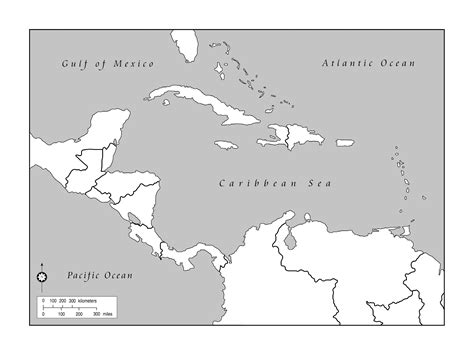 Blank Map Of Caribbean And Central America China Map Tourist Destinations