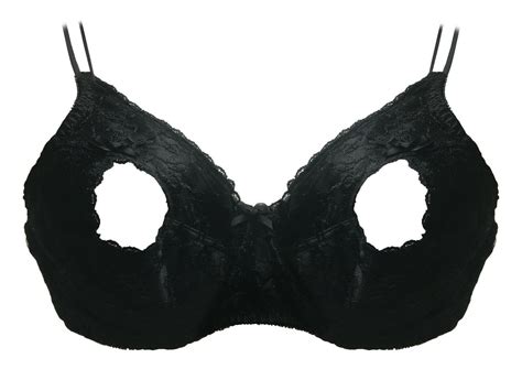 Empire Intimates Open Tip Black Push Up Bra Lace Full Figure Cups 34 B