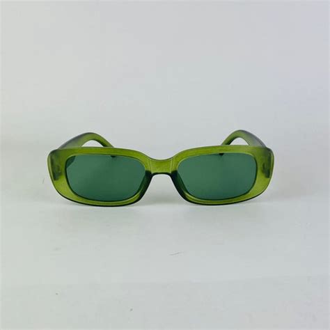 Green Rectangle Sunglasses