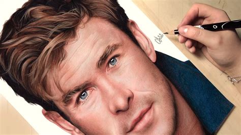 Drawing Chris Hemsworth Polychromos Pencils Youtube