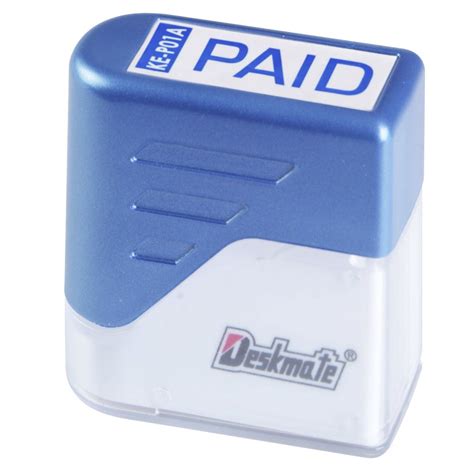 Deskmate Pre Inked Office Stamps Paid Blue Officeworks