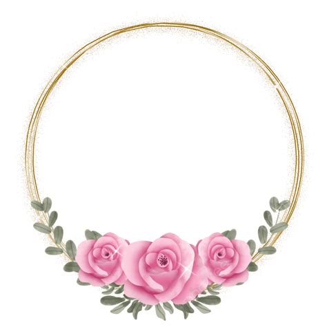 Ornament Circle Frame Png Image Beautiful Wedding Flower Ornament Pink