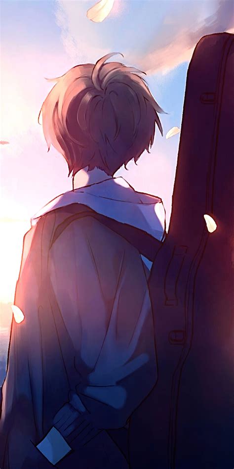 1080x2160 Anime Boy Guitar Painting One Plus 5thonor 7xhonor View 10