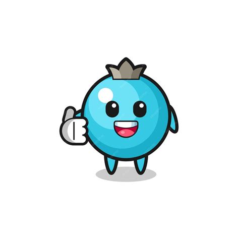 Premium Vector Blueberry Mascot Doing Thumbs Up Gesture