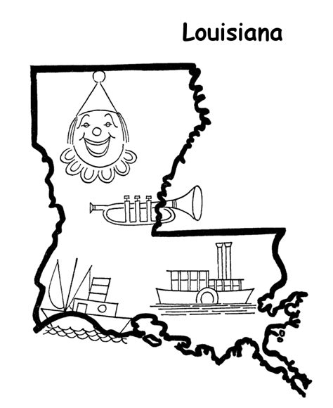 Printable Louisiana Map Outline