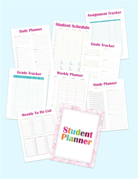 Printable Student Planner Set Student Planner Printable Schedule Gambaran